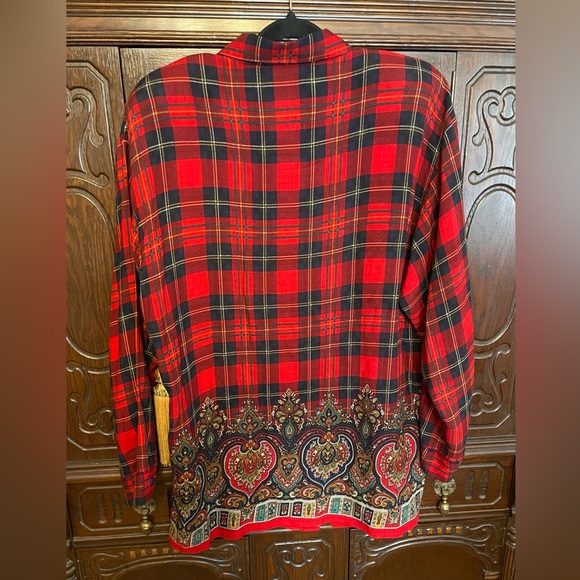 Vintage Red Tartan Blouse - Picture 3 of 3